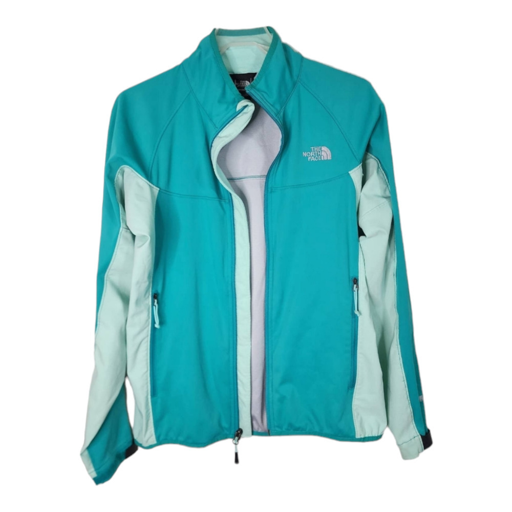 The North Face Spell Out Color Block Wind Stopper Rain Jacket Blue Size medium